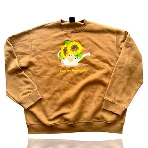 MINGA London: Women’s Oversized Embroidered Cozy Sweatshirt: SZ 8: GUC:Sundlower